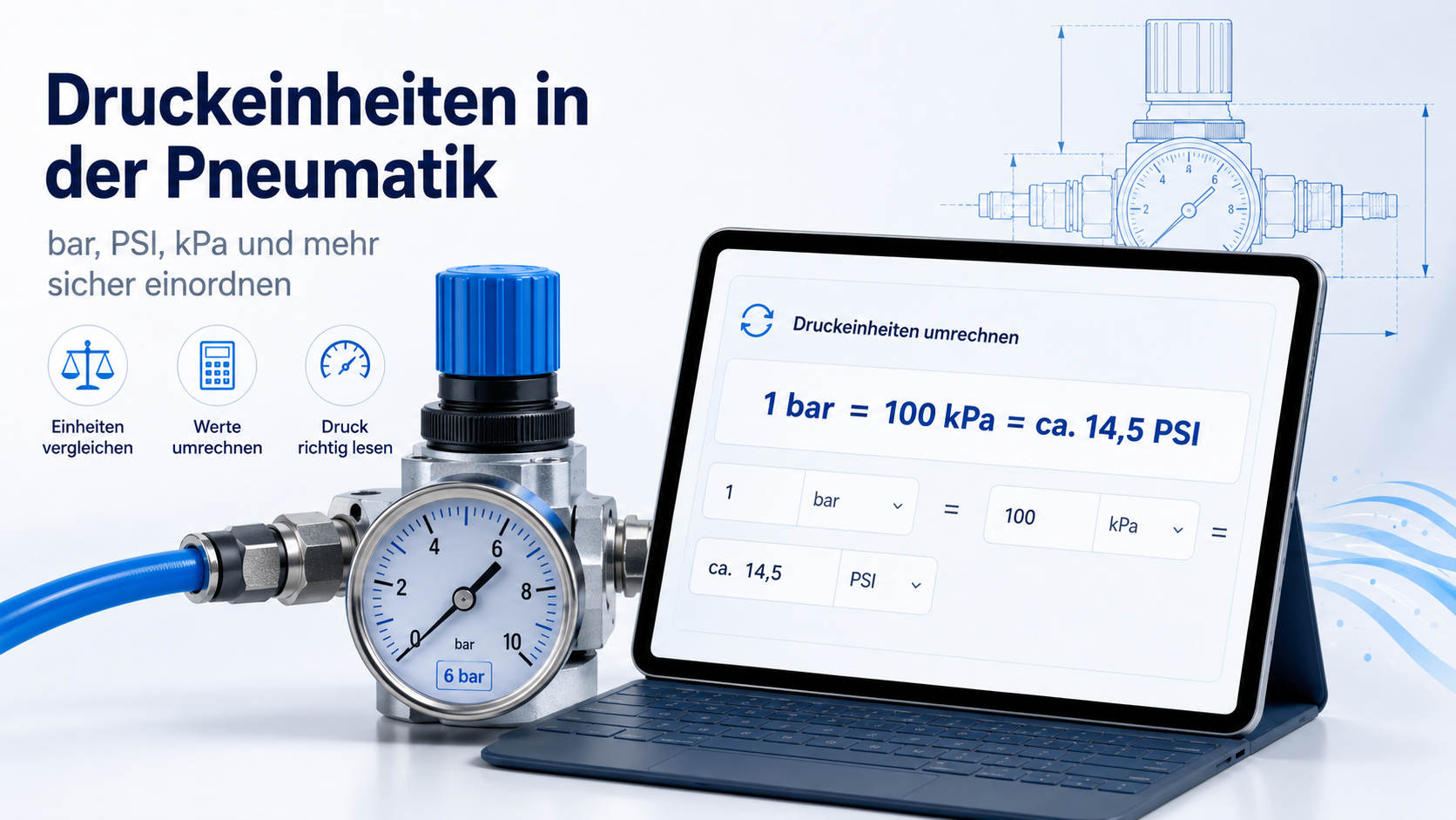Druckeinheiten in der Pneumatik